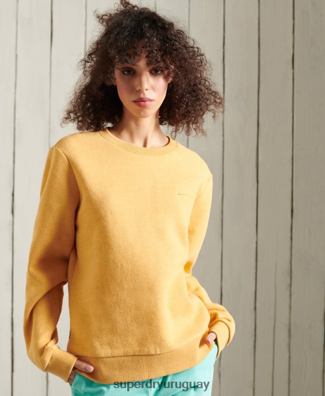 uy Superdry mujer sudadera clásica etiqueta naranja amarillo DT2N8Z5983 ropa