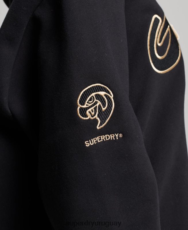 uy Superdry mujer sudadera colegial vintage negro DT2N8Z5811 ropa