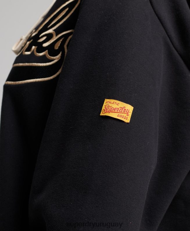 uy Superdry mujer sudadera colegial vintage negro DT2N8Z5811 ropa
