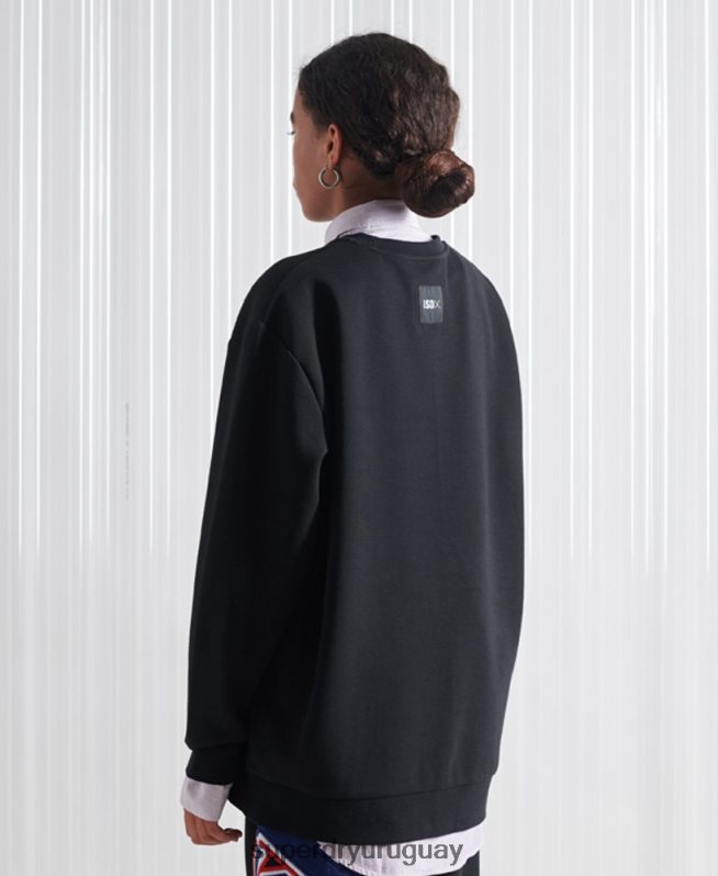 uy Superdry mujer sudadera con aplique sdx de edición limitada negro DT2N8Z5208 ropa