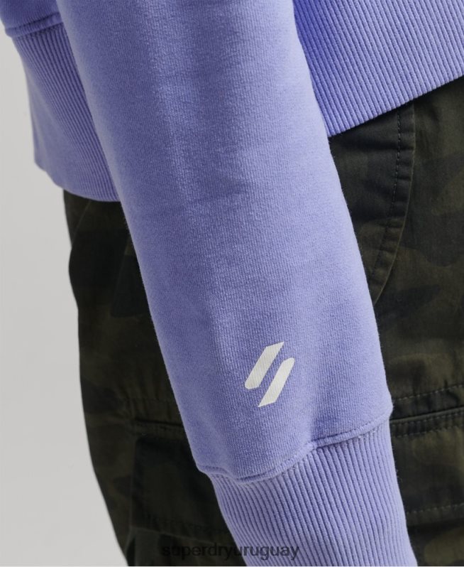 uy Superdry mujer sudadera con capucha Code Core Sport Crop Box púrpura DT2N8Z6071 ropa