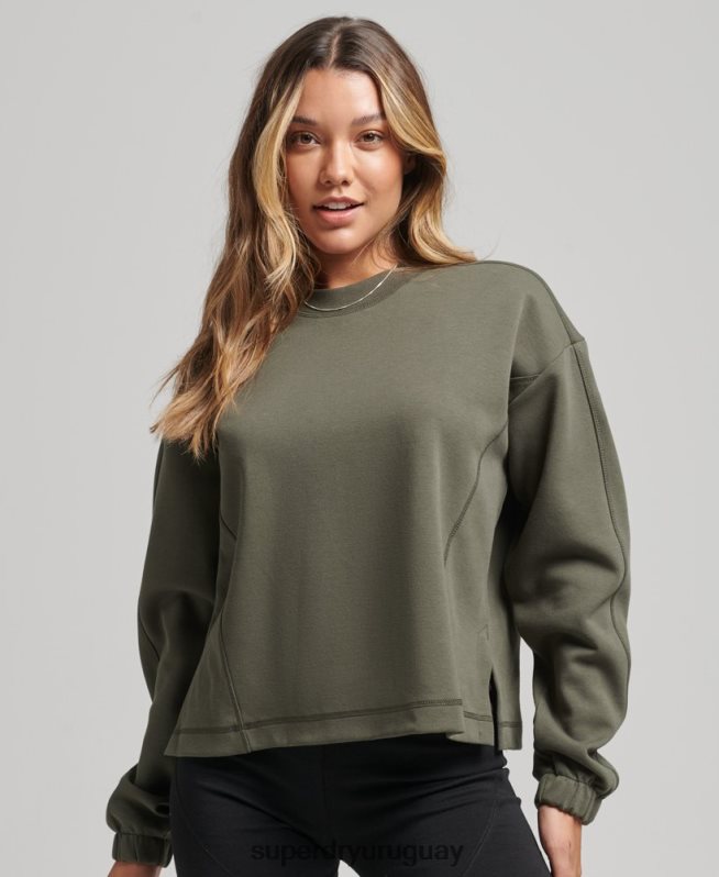 uy Superdry mujer sudadera con capucha Code Tech caqui DT2N8Z5921 ropa