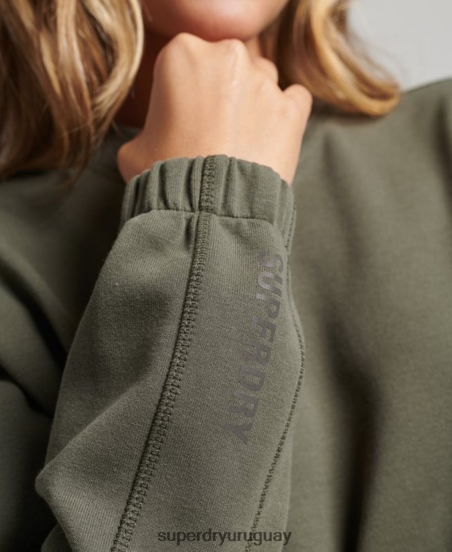 uy Superdry mujer sudadera con capucha Code Tech caqui DT2N8Z5921 ropa