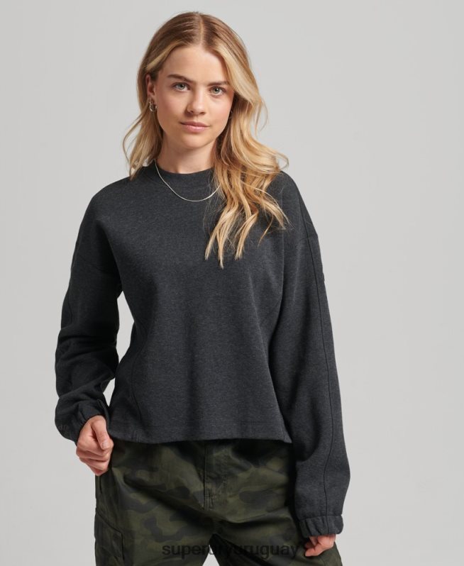 uy Superdry mujer sudadera con capucha Code Tech gris oscuro DT2N8Z5861 ropa