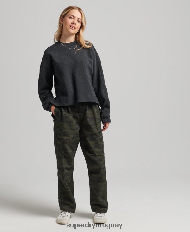 uy Superdry mujer sudadera con capucha Code Tech gris oscuro DT2N8Z5861 ropa