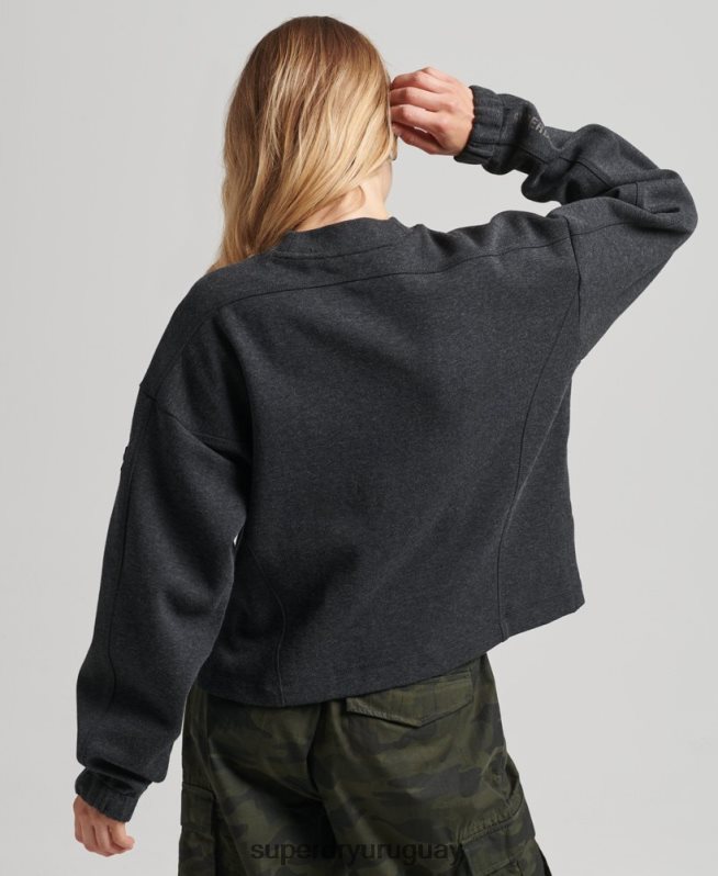 uy Superdry mujer sudadera con capucha Code Tech gris oscuro DT2N8Z5861 ropa
