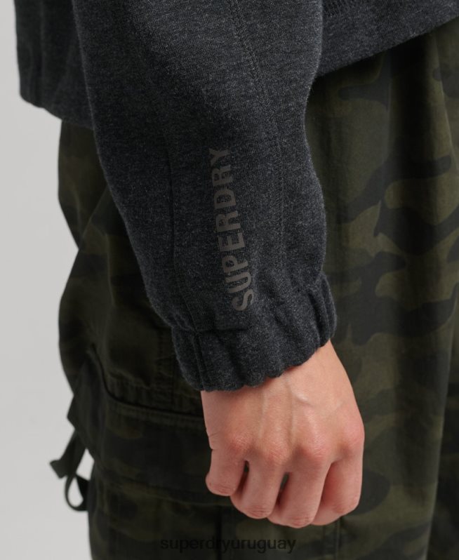 uy Superdry mujer sudadera con capucha Code Tech gris oscuro DT2N8Z5861 ropa