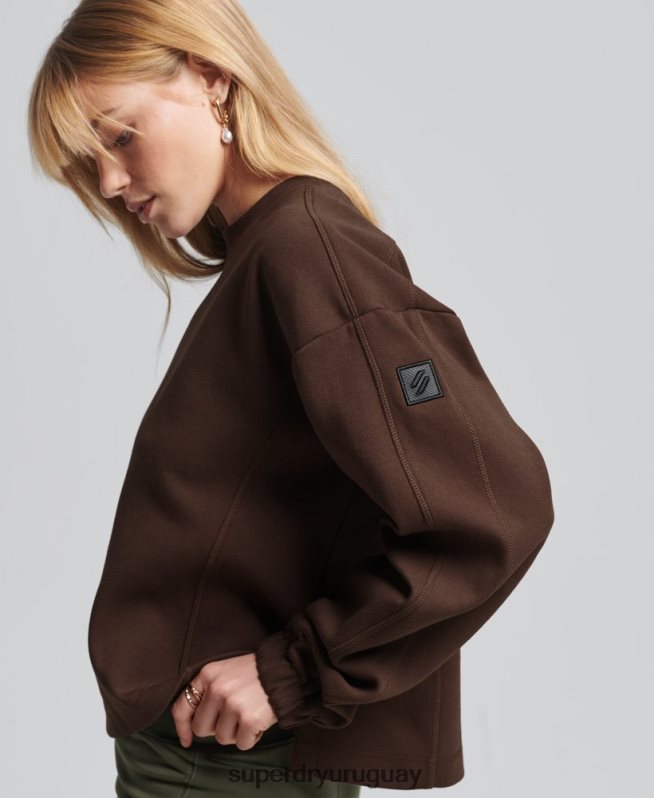 uy Superdry mujer sudadera con capucha Code Tech marrón DT2N8Z5804 ropa