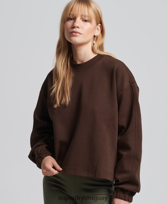uy Superdry mujer sudadera con capucha Code Tech marrón DT2N8Z5804 ropa