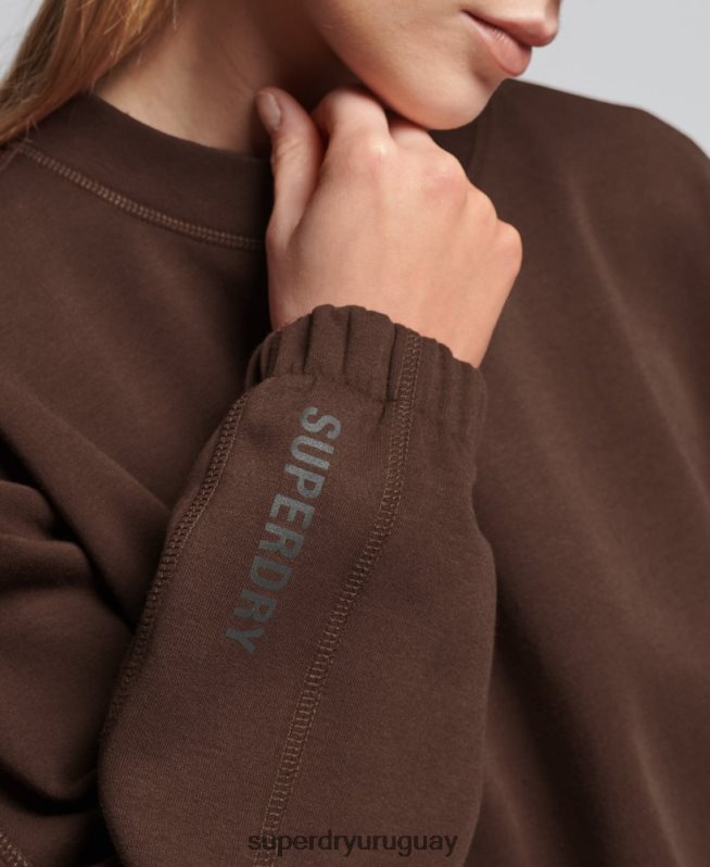 uy Superdry mujer sudadera con capucha Code Tech marrón DT2N8Z5804 ropa