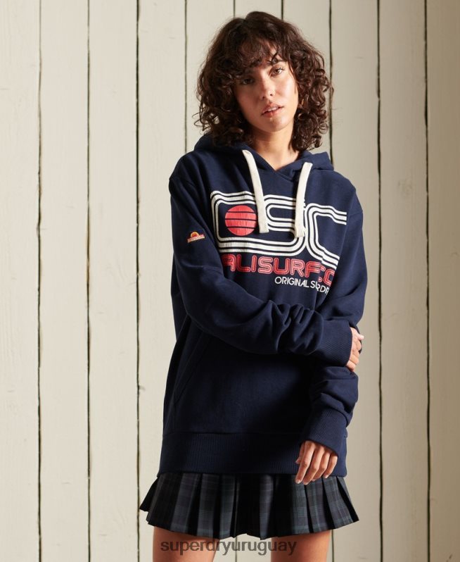 uy Superdry mujer sudadera con capucha cali surf extragrande Armada DT2N8Z6606 ropa