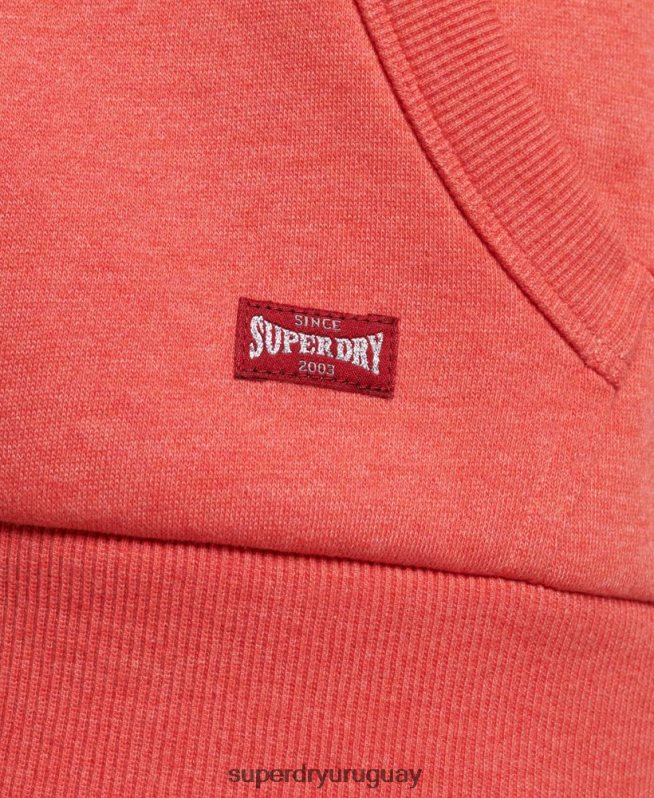uy Superdry mujer sudadera con capucha colegial con guión vintage coral DT2N8Z2313 ropa