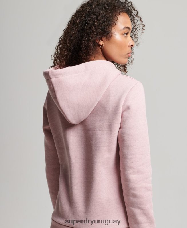 uy Superdry mujer sudadera con capucha colegial con guión vintage rosa DT2N8Z2281 ropa