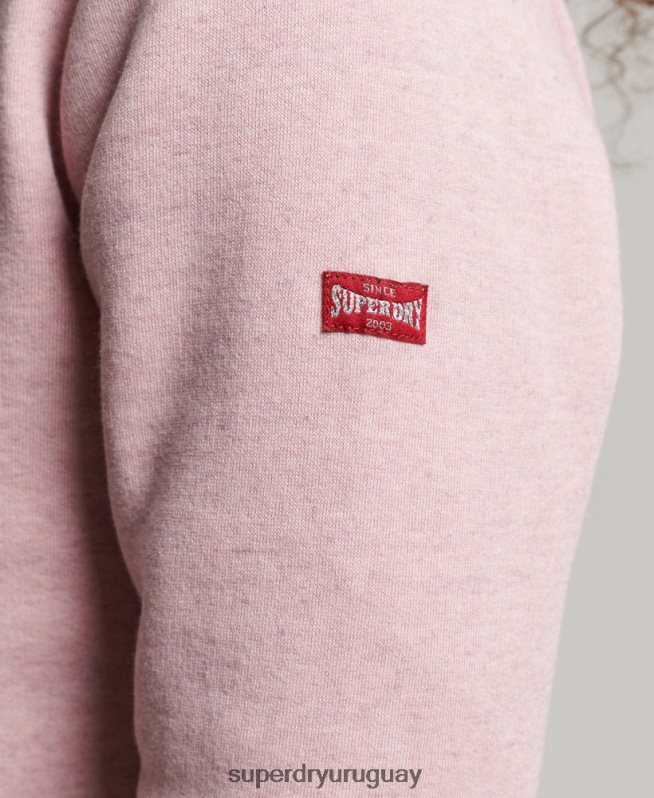 uy Superdry mujer sudadera con capucha colegial con guión vintage rosa DT2N8Z2281 ropa