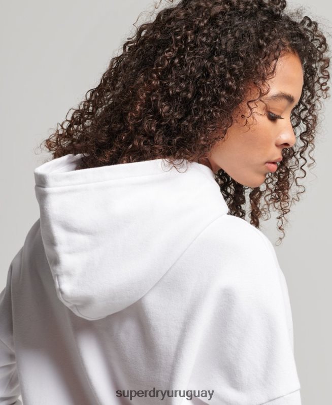 uy Superdry mujer sudadera con capucha core sport blanco DT2N8Z3359 ropa