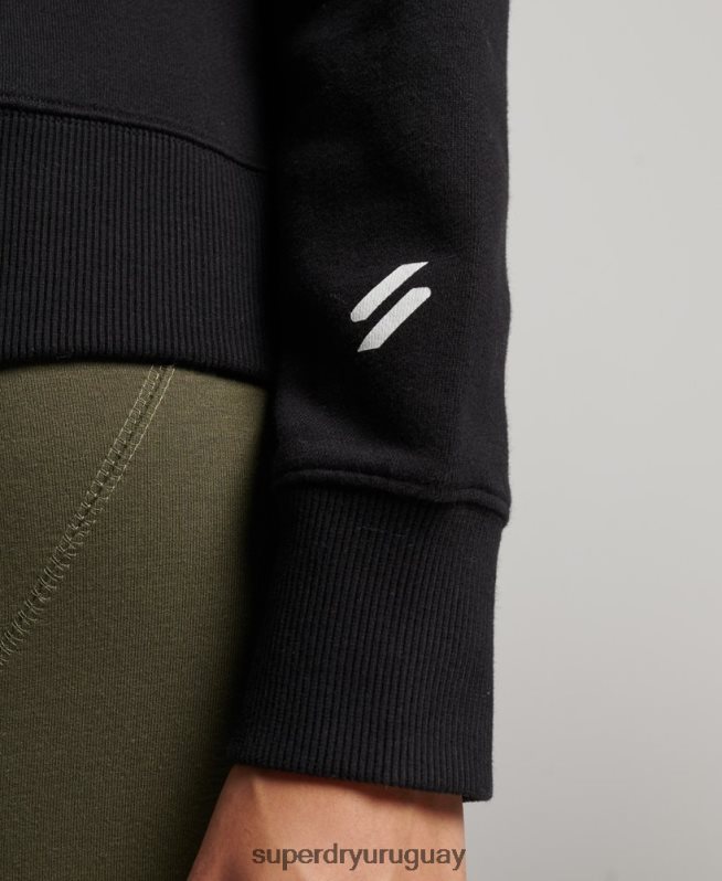 uy Superdry mujer sudadera con capucha core sport negro DT2N8Z2302 ropa
