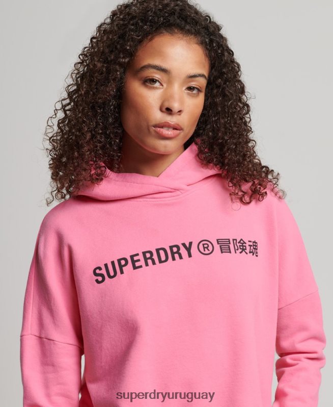 uy Superdry mujer sudadera con capucha core sport rosa DT2N8Z2303 ropa