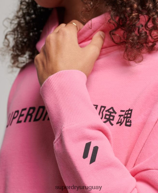 uy Superdry mujer sudadera con capucha core sport rosa DT2N8Z2303 ropa