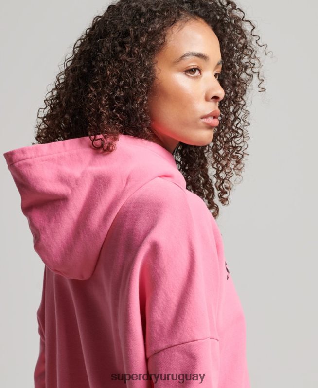 uy Superdry mujer sudadera con capucha core sport rosa DT2N8Z2303 ropa