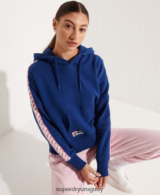 uy Superdry mujer sudadera con capucha corta con cinta del logo Armada DT2N8Z6000 ropa