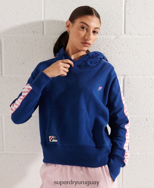 uy Superdry mujer sudadera con capucha corta con cinta del logo Armada DT2N8Z6000 ropa