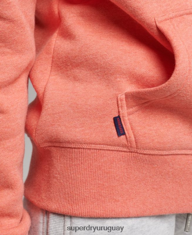 uy Superdry mujer sudadera con capucha de algodón orgánico con logo vintage bordado coral DT2N8Z3385 ropa