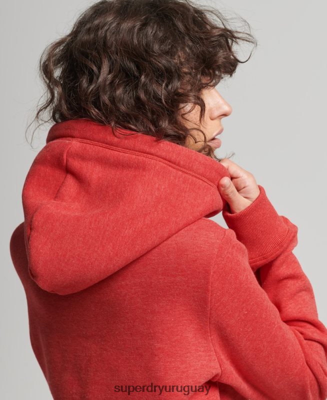 uy Superdry mujer sudadera con capucha de algodón orgánico con logo vintage bordado rojo DT2N8Z6679 ropa