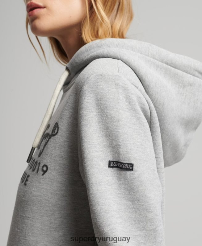 uy Superdry mujer sudadera con capucha de interés del lugar gris DT2N8Z5761 ropa