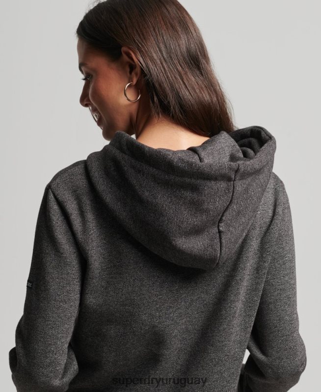 uy Superdry mujer sudadera con capucha de interés del lugar gris oscuro DT2N8Z3295 ropa