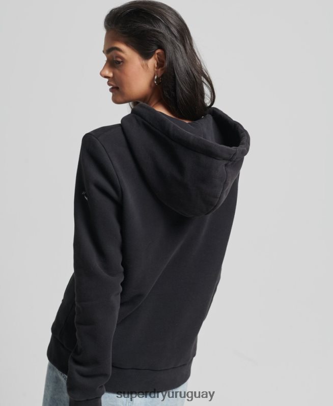 uy Superdry mujer sudadera con capucha de interés del lugar negro DT2N8Z5985 ropa