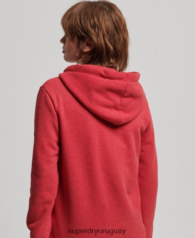 uy Superdry mujer sudadera con capucha de interés del lugar rojo DT2N8Z6126 ropa