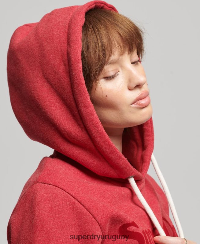 uy Superdry mujer sudadera con capucha de interés del lugar rojo DT2N8Z6126 ropa