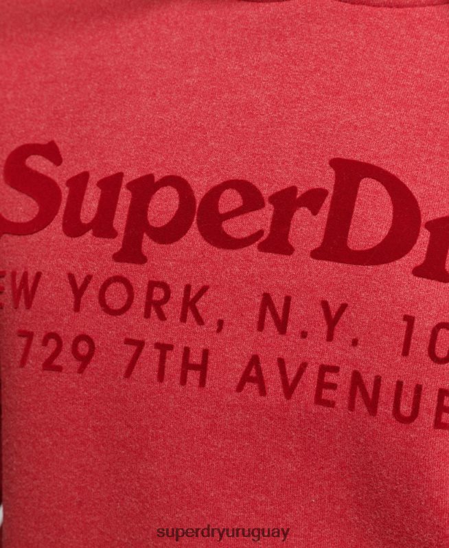 uy Superdry mujer sudadera con capucha de interés del lugar rojo DT2N8Z6126 ropa