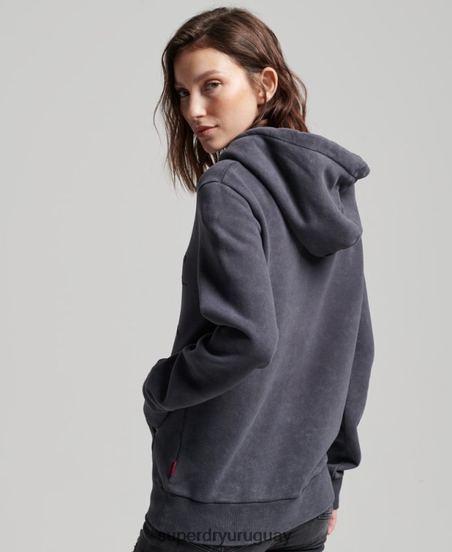 uy Superdry mujer sudadera con capucha de la tienda de merchandising vintage negro DT2N8Z3367 ropa
