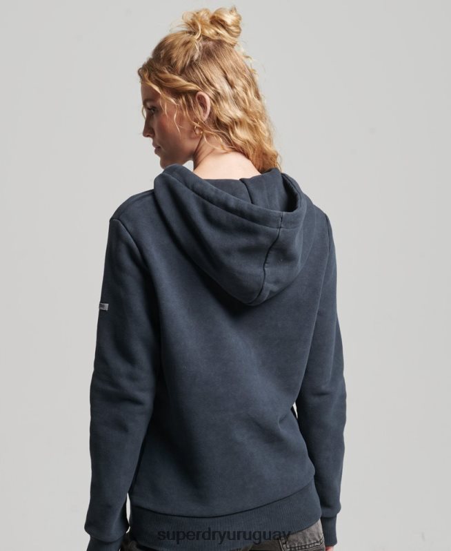 uy Superdry mujer sudadera con capucha de metal de la marca negro DT2N8Z3300 ropa