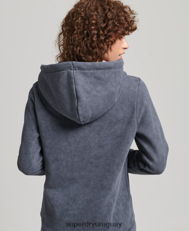 uy Superdry mujer sudadera con capucha de metal de la marca negro DT2N8Z5849 ropa