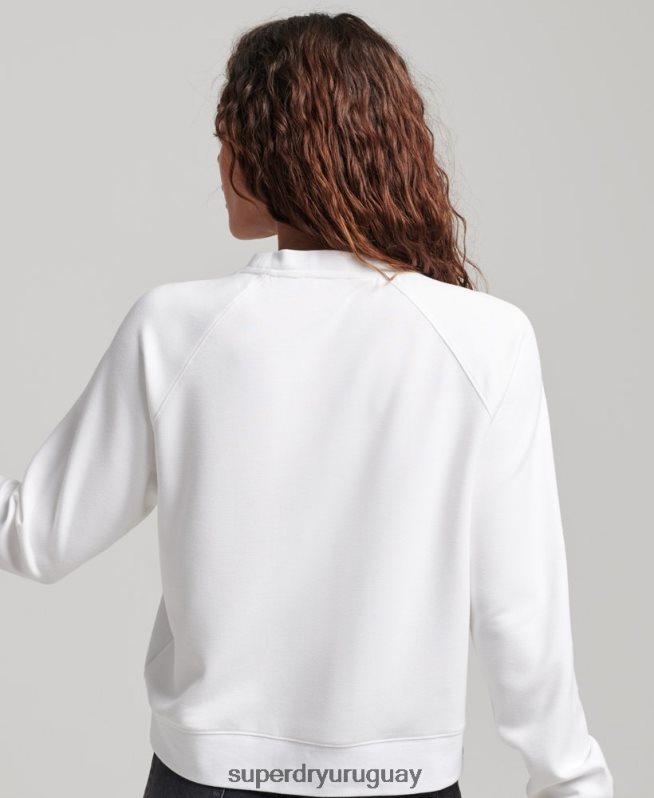 uy Superdry mujer sudadera con capucha de modal blanco DT2N8Z5915 ropa