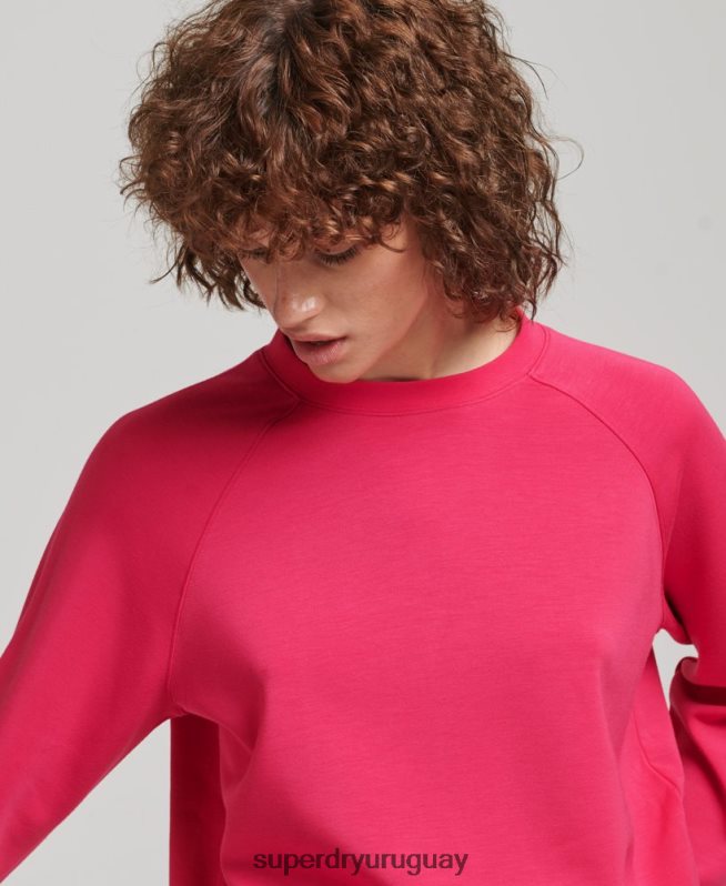 uy Superdry mujer sudadera con capucha de modal rosa DT2N8Z5947 ropa