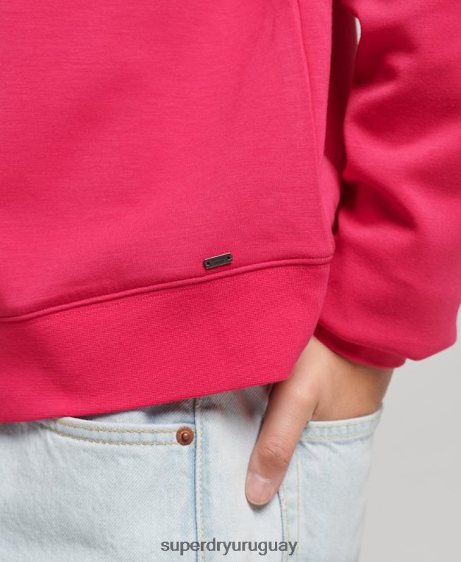 uy Superdry mujer sudadera con capucha de modal rosa DT2N8Z5947 ropa