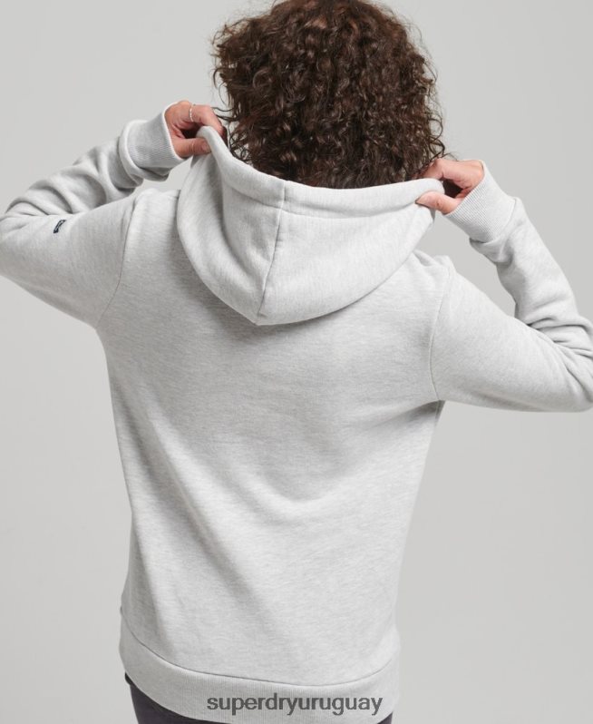uy Superdry mujer sudadera con capucha de viaje gris claro DT2N8Z3291 ropa