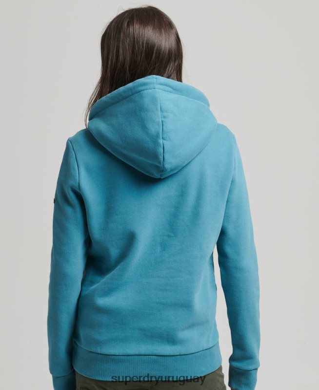 uy Superdry mujer sudadera con capucha de viaje verde DT2N8Z6081 ropa
