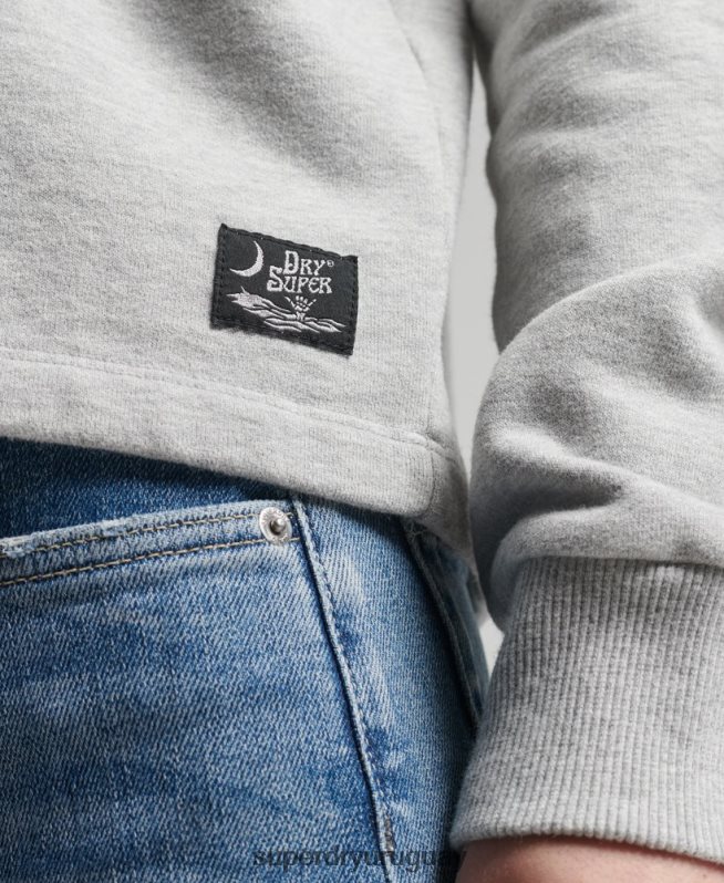 uy Superdry mujer sudadera con capucha estilo ranchero de surf vintage gris claro DT2N8Z5890 ropa