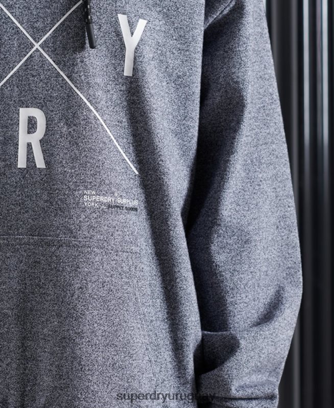 uy Superdry mujer sudadera con capucha excedente gris DT2N8Z6088 ropa