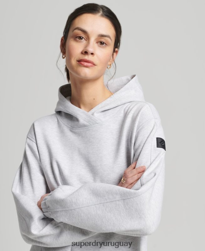uy Superdry mujer sudadera con capucha extragrande Code Tech gris DT2N8Z5790 ropa