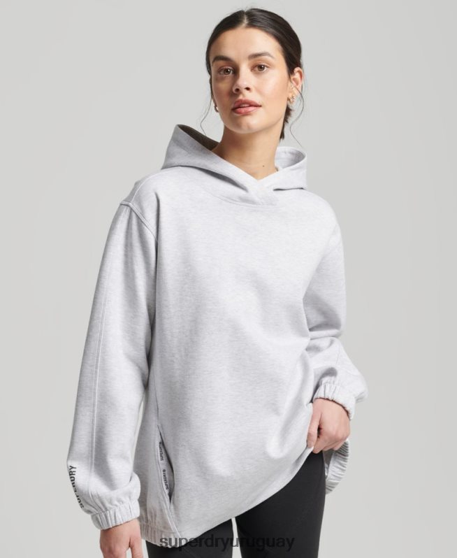 uy Superdry mujer sudadera con capucha extragrande Code Tech gris DT2N8Z5790 ropa