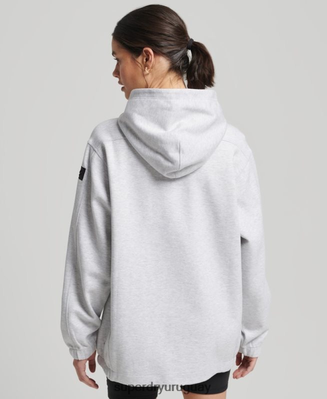 uy Superdry mujer sudadera con capucha extragrande Code Tech gris DT2N8Z5790 ropa