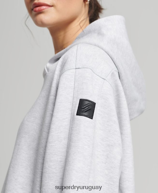 uy Superdry mujer sudadera con capucha extragrande Code Tech gris DT2N8Z5790 ropa
