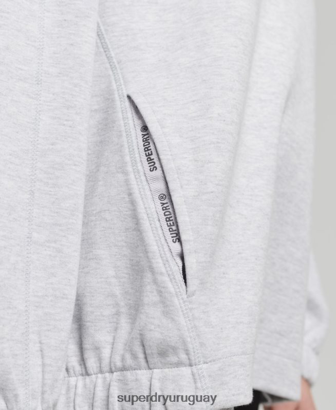 uy Superdry mujer sudadera con capucha extragrande Code Tech gris DT2N8Z5790 ropa