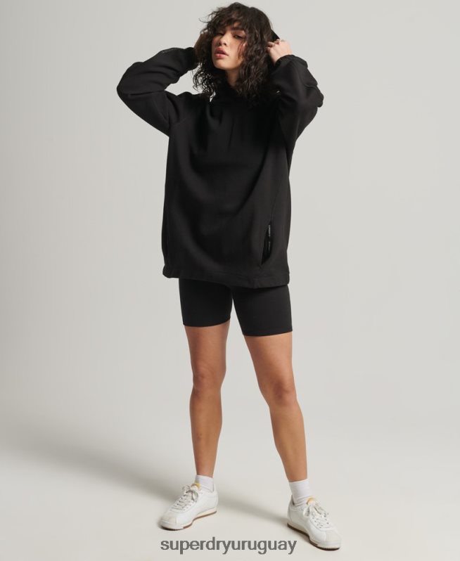 uy Superdry mujer sudadera con capucha extragrande Code Tech negro DT2N8Z5789 ropa