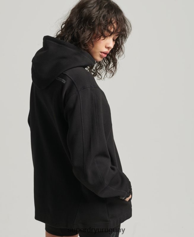 uy Superdry mujer sudadera con capucha extragrande Code Tech negro DT2N8Z5789 ropa